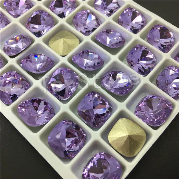 Violet Topstone K9 стекло кристалл 8 мм 10 мм 12 мм Классический жир квадратный заостренные с обратной стороны Стразы высокое качество - Цвет: Violet