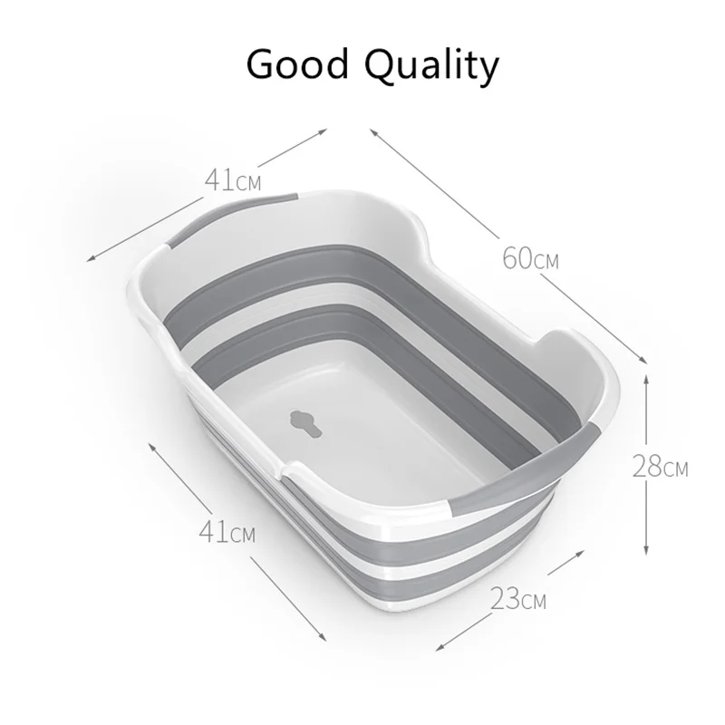 

Foldable Baby Bath tub Laundry basket Portable Silicone Pet bathe tub Foot Bath Bucket Folding Non-Slip Bathroom Cat Dog Bathtub