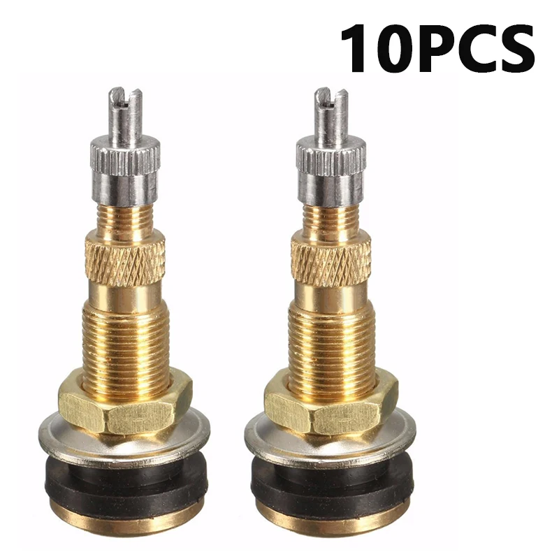 

10pcs Brass & Rubber Tractor Air Liquid Water Tubeless Tire Valve Stems Wheel Rim TR618A Brass Tyre Valves