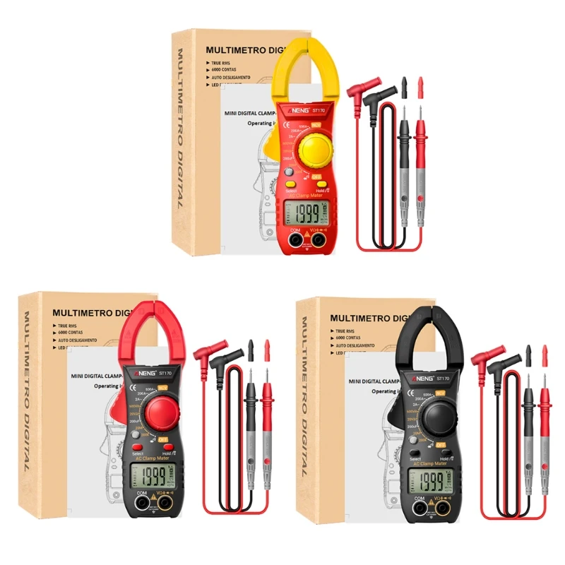 

Portable Clamp Meter T-RMS 2000 Counts Multimeter Non Contact Voltage Test Auto-ranging AC/DC Voltage AC Current