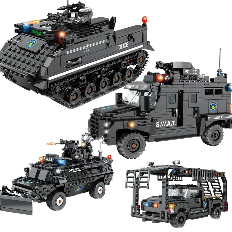 Городской спецназ Team строительные блоки для грузовиков полицейская станция