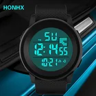 Модные мужские часы в Корейском стиле, повседневные большие циферблаты, простой дизайн, светящиеся цифровые наручные часы, мужские светодиодные спортивные водонепроницаемые часы, Новинка