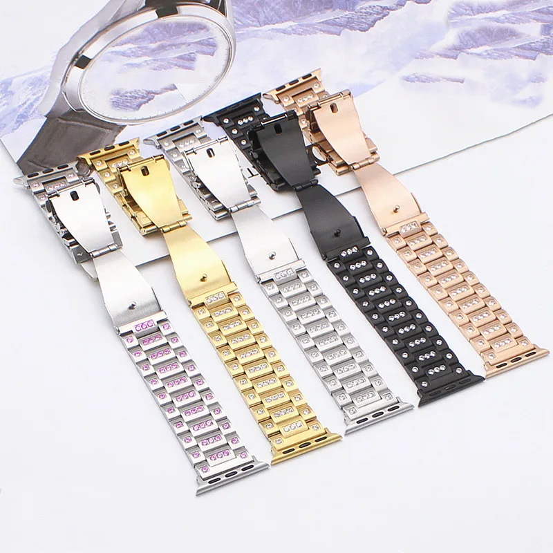 

For Apple Watch Band 38/40mm 42/44mm Women Rhinestone Band for Apple Watch Series 2 3 4 5 iWatch Bracelet Stainless Steel Strap