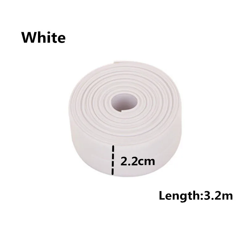 3.2m(L)x2.2cm(W) Самоклеющиеся Кухонные керамические наклейки, водостойкие, влагостойкие, ПВХ наклейки для ванной комнаты, настенные угловые наклейки на раковину 3,2 м* 3,8 см - Цвет: 3.2m(L)x2.2cm(W)