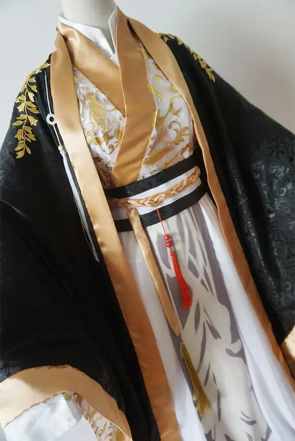 Аниме Xie Lian Косплей Черный ханьфу для Tian Guan Ci Fu Старинные Китайские мужчины Костюм