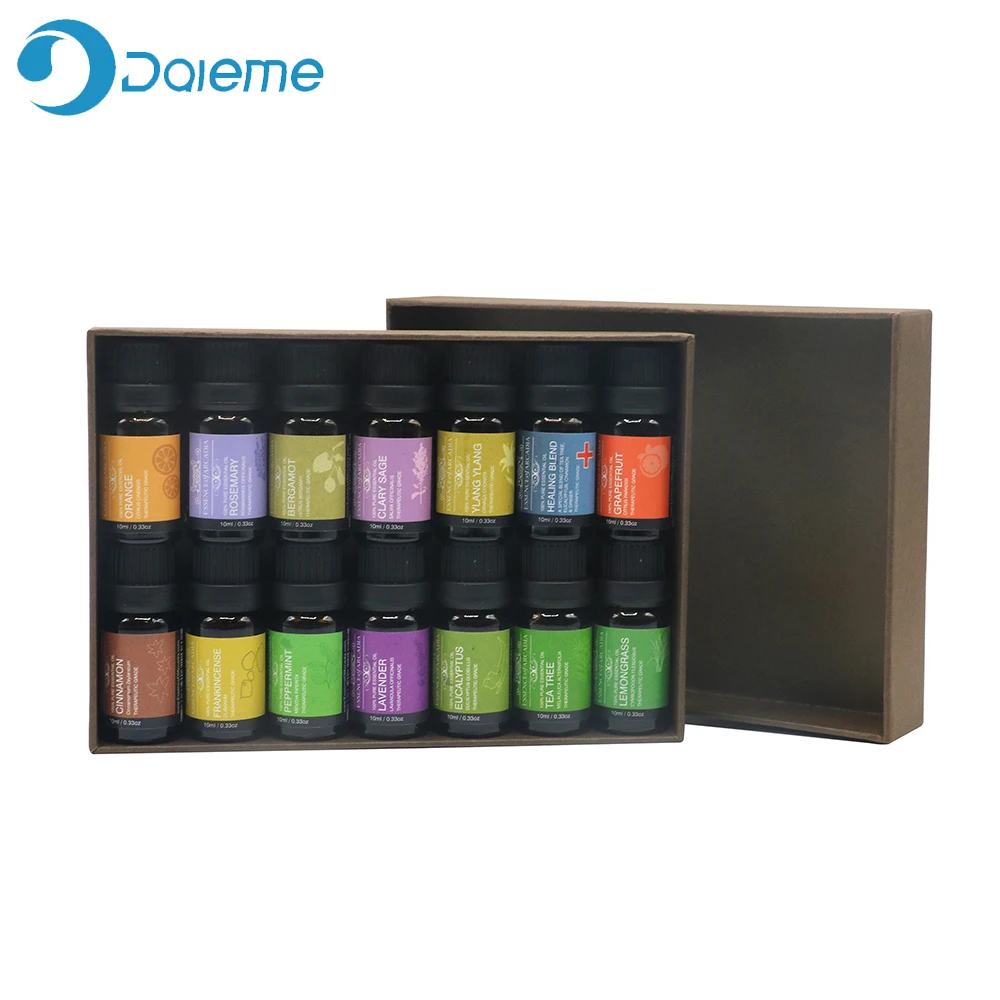 14Pcs/Set Pure Plant Aromatherapy Diffusers Essential Oil 10ml Aromatherapy Gift Set private Organic Body Skin Care Kit