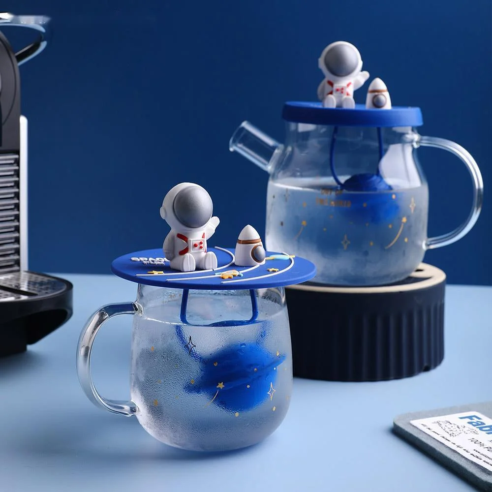 

Стеклянная чашка MDZF SWEETHOME с мультяшным космическим рисунком, чайный горшок с фильтром, чайник для холодной воды, термостойкая молочная круж...