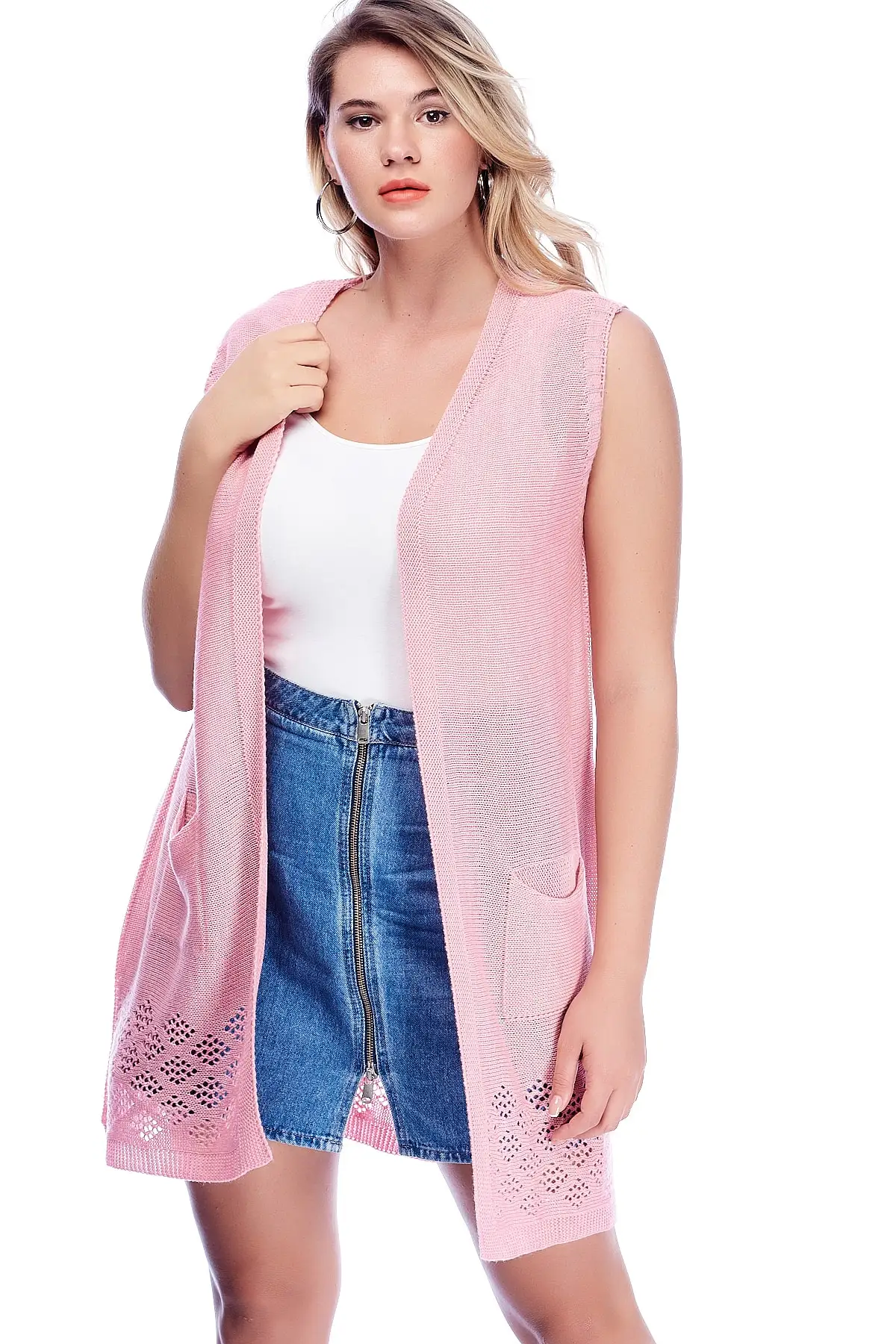 Женский Тонкий Трикотажный жилет Sans Textile 26 N12055 | Женская одежда