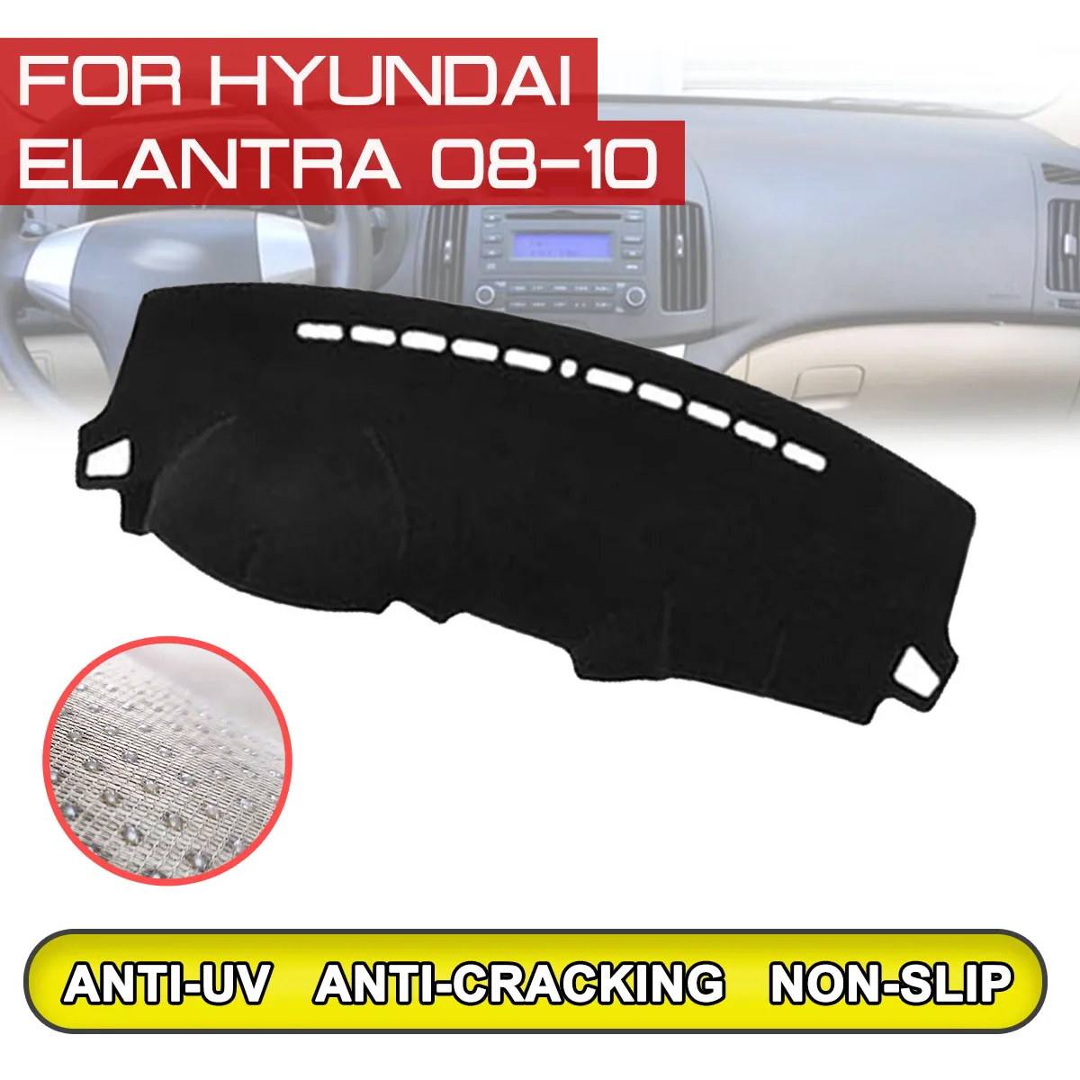 Коврик для приборной панели автомобиля Hyundai Elantra 2008 2009 2010 противогрязный