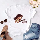Новинка, женская футболка в стиле Харадзюку, забавная мультяшная принцесса, Покахонтас, кавайная футболка, милый топ с графическим рисунком, модные футболки, женские футболки