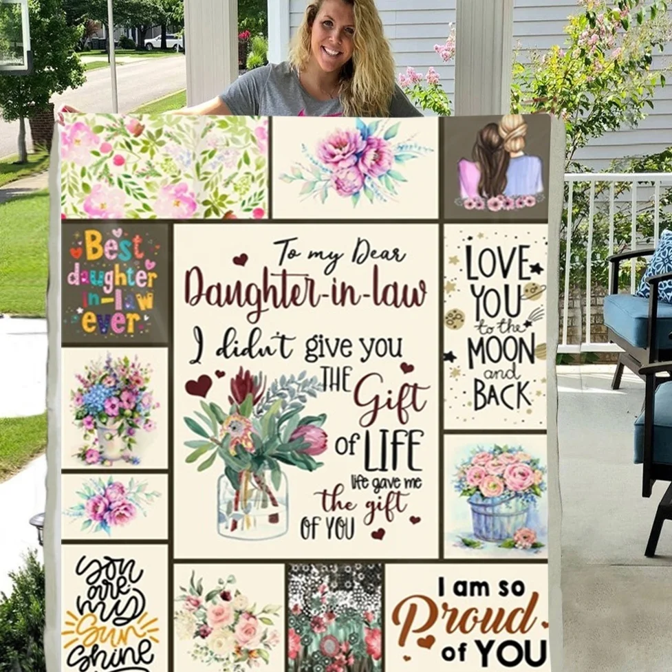 Моей невестке мягкие пледы с разноцветными цветами Стиль премиум класса из ткани