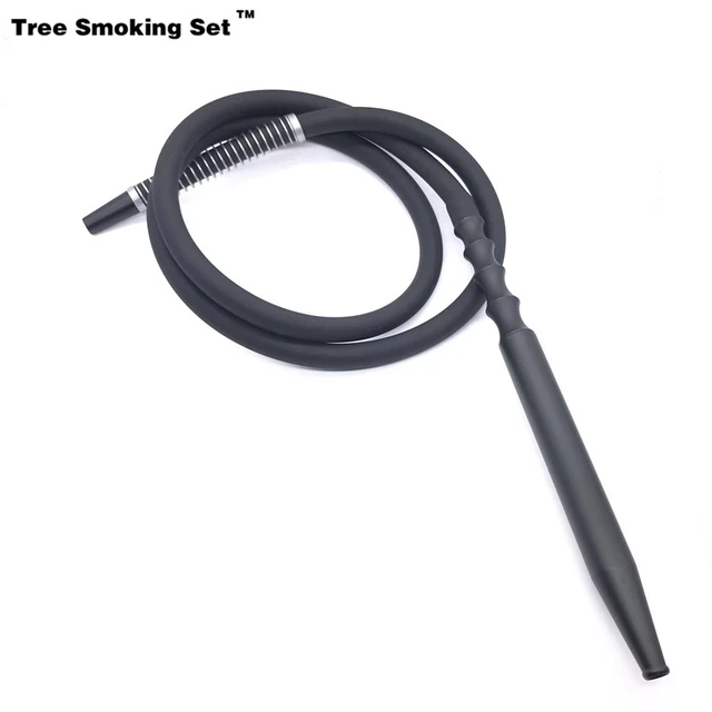 Hookah Hose Superior 100% Washable Silicone Hookah Hose with Detachable Stainless Steel Handle  Poles Anti-Kinking Spring for Be enlarge