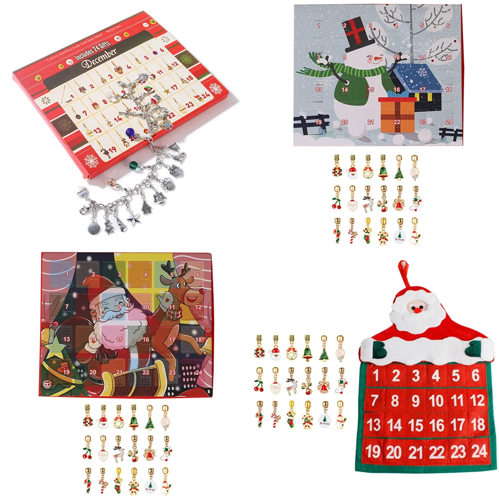 Рождественский календарь обратного отсчета DIY Подвески для создания браслета