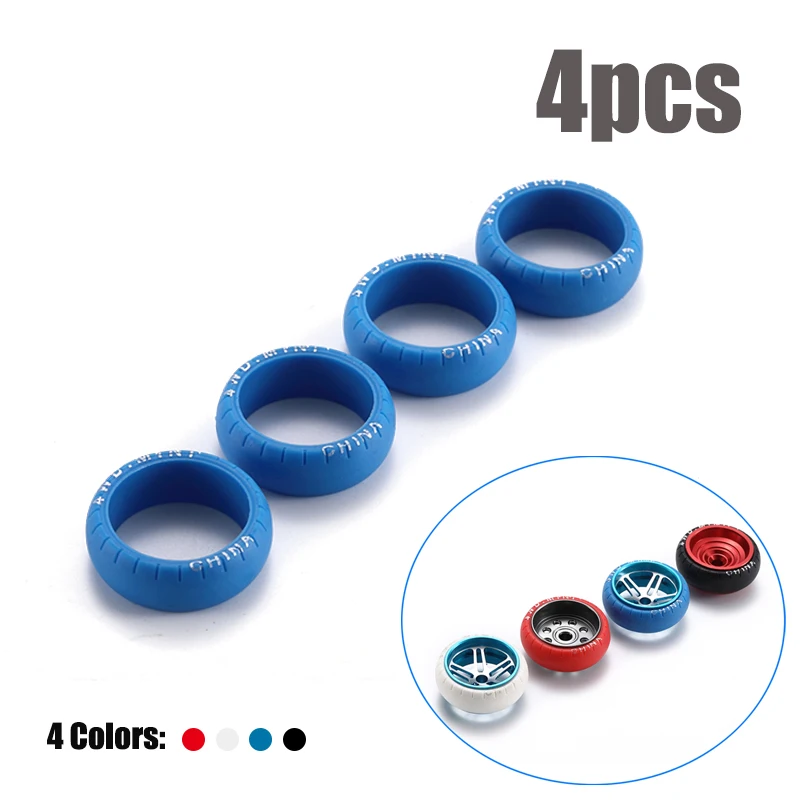 

4pcs 1/32 Scale Tamiya Mini 4WD Wheel Tyre Lettering Rubber Tires RC Car brinquedos Car Model Spare Parts