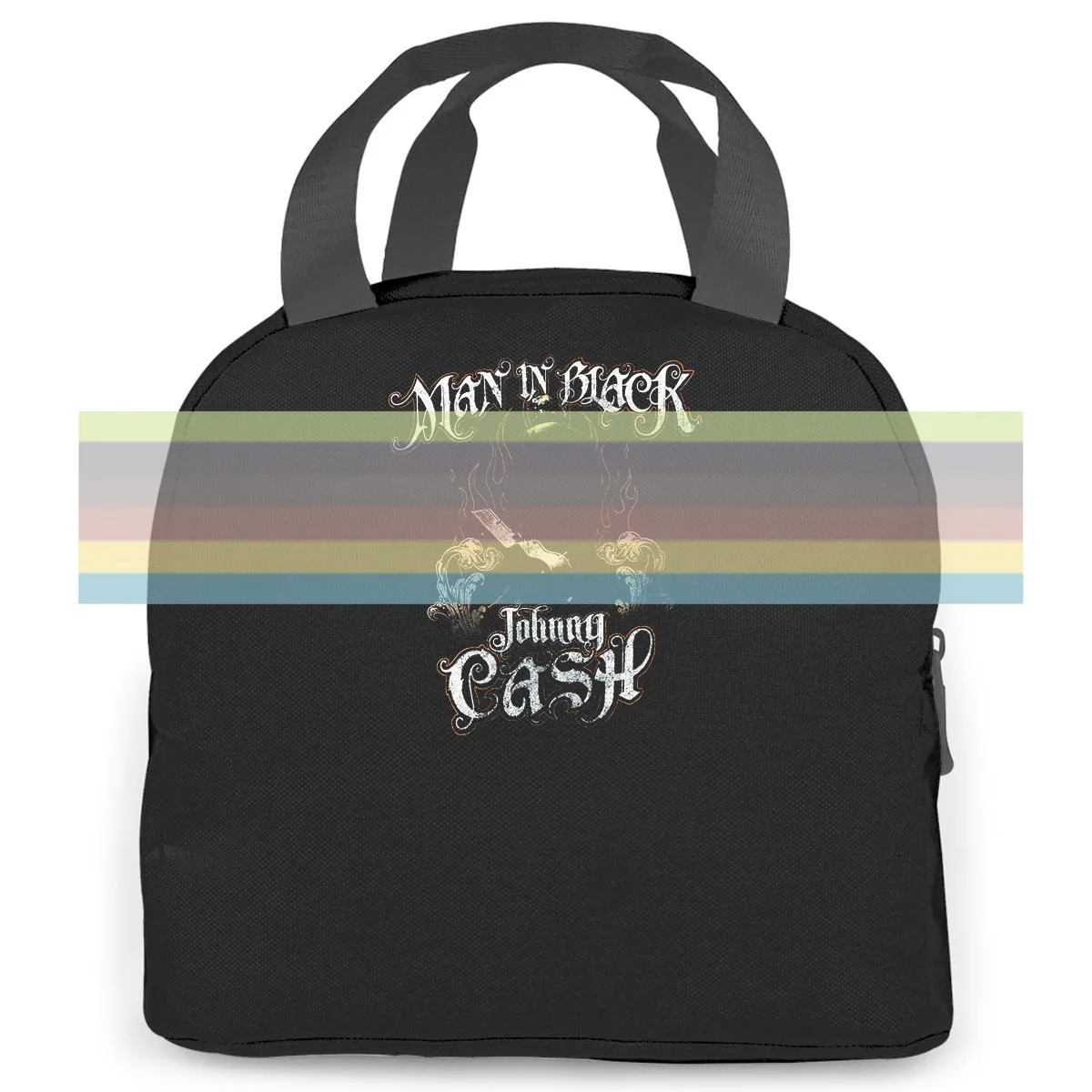 

Authentic JOHNNY CASH In Black Print Casua Print For 2019 women men Portable insulated lunch bag adult