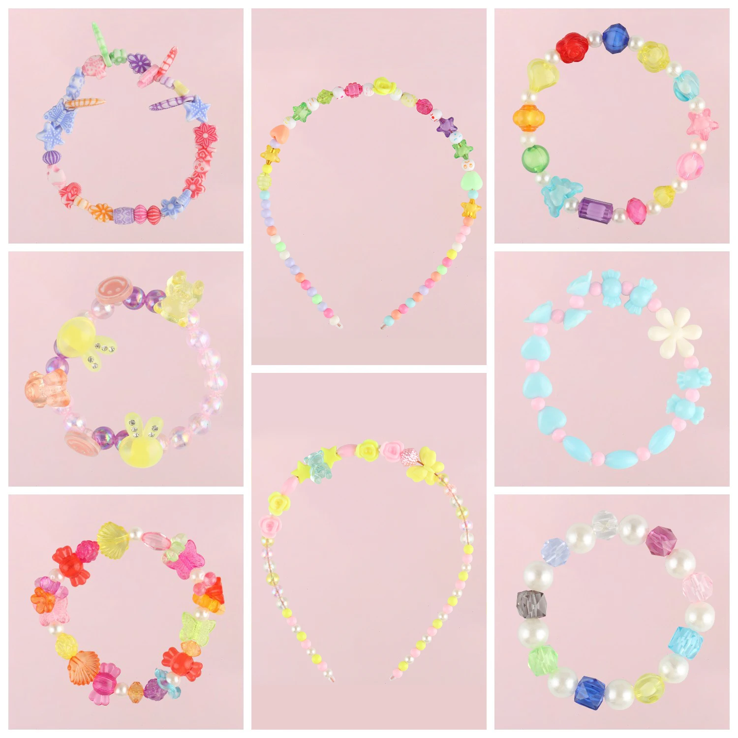 Акриловые пластиковые бусины карамельных цветов набор инструментов для