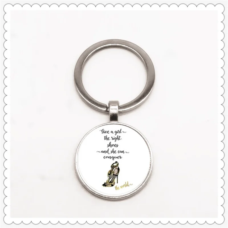 

Beautiful shoe pattern keychain, she can conquer the world keychain ladies high heel keychain