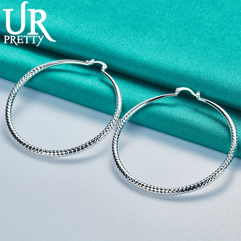 

Серьги-кольца женские из серебра 925 пробы, 70 мм