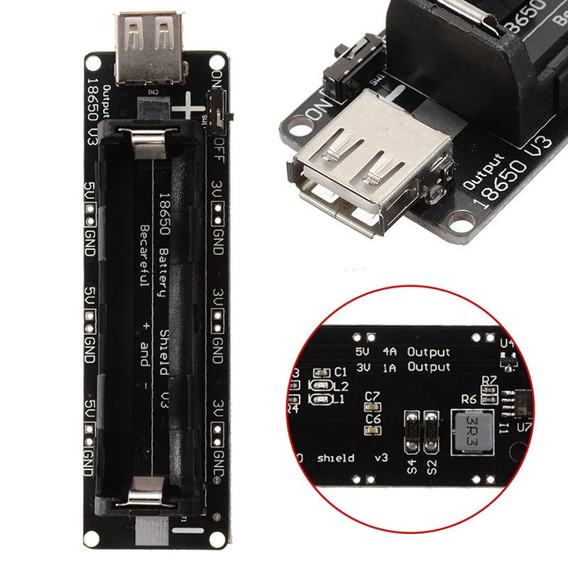 Для Wemos ESP32 ESP32S для Raspberry Pi 1 шт. 18650 Защитная плата зарядки аккумулятора V3 Micro USB порт