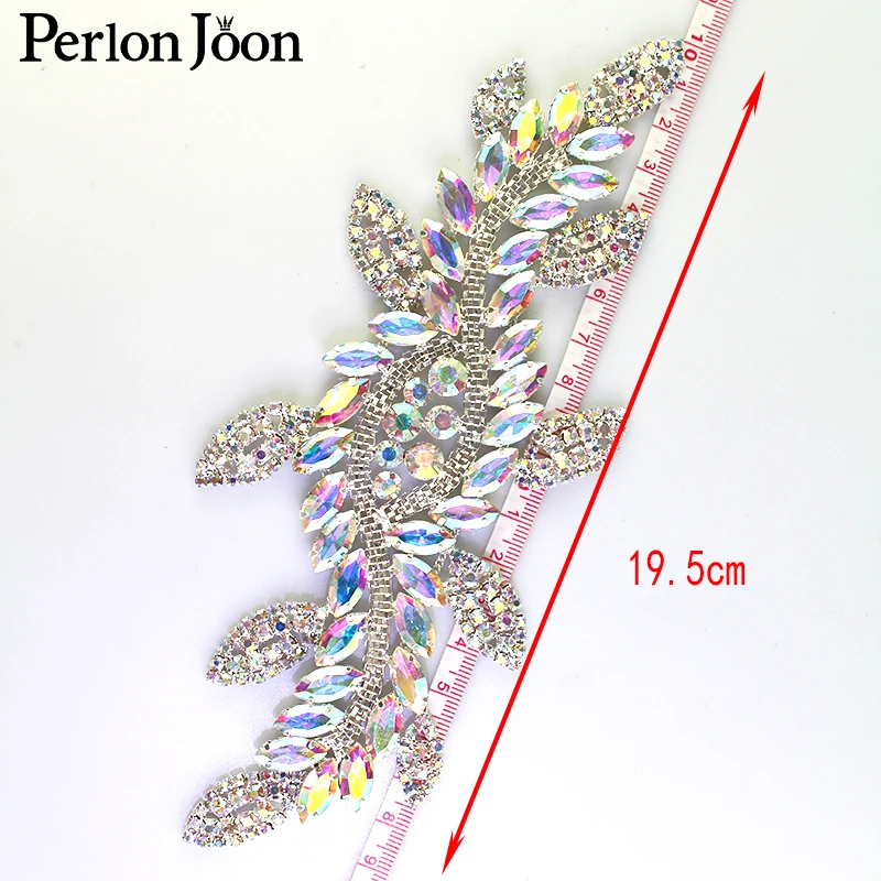 1 шт. AB цветной кристалл лист Длинный Патч Стразы стеклянный сварочный цветок