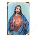 Священное Сердце Иисуса металлические знаки Кино Гостиная вечерние тарелки в стиле ретро металлическая Плакаты