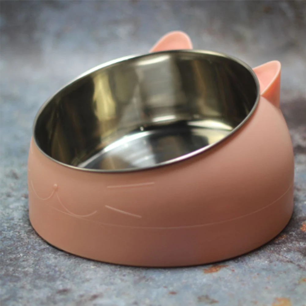 Кошачья миска под наклоном Pet Удобная из нержавеющей стали для щенков кошки Еда