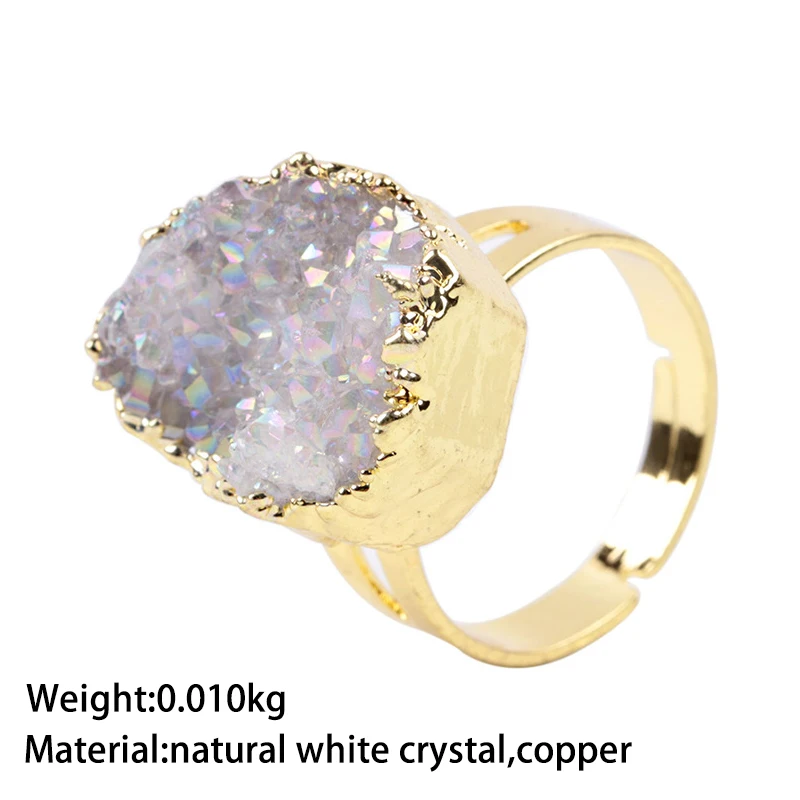 Новые Кольца M & G с натуральным кристаллом большие Регулируемые кольца модные