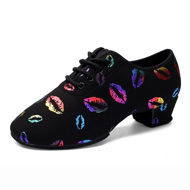 

USHINE BD-47 New Color Lips Sneakers Teacher Training Shoes Latin Ballroom Fitness Ballet Dance shoes Woman