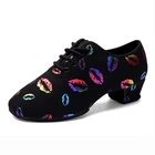 Новинка, разноцветные кроссовки USHINE в виде губ, обучающая обувь для учеников, обувь для латинских бальных танцев, фитнеса, балетных танцев, женская обувь