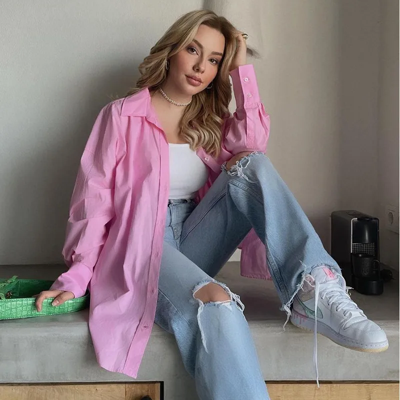 

Solid Oversize Blouse Shirts Fashion Office Ladies Chic Tops Za Tops Blusas Plus Size Feminino Summer Spring Bluzki Chemise New
