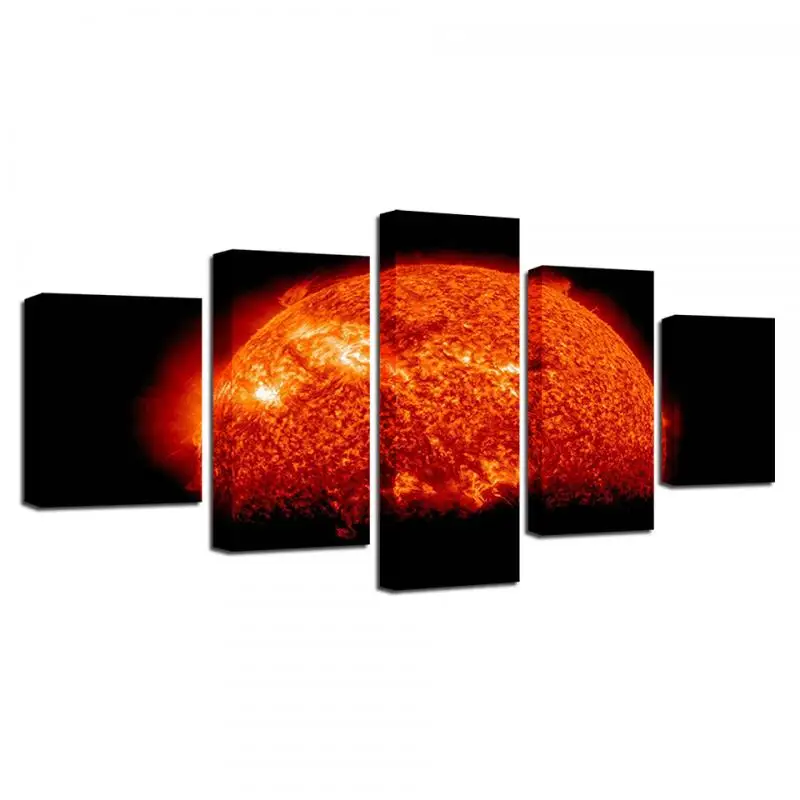 

5 Pieces Sun Star Light Poster Canvas Pictures HD Prints Painting Wall Art Modular Outer Space Planet Poster Living Room Decor