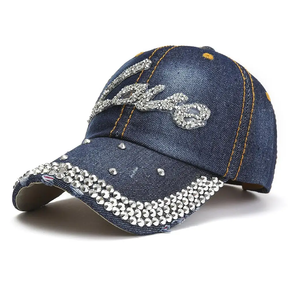 

Women baseball caps tessellation cotton sequin pattern cowboy sun-shade hats tide girl high quality hat