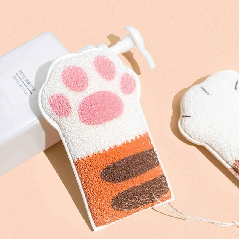 

1Pc Baby Cat Paw Bath Cotton Cute Cartoon Bath Sponge Newborn Baby Cleaning Care Kids Skin Care Scrub Shower Wipe Children Gifts