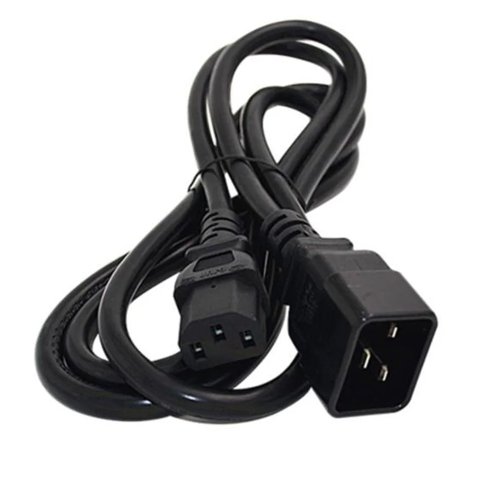 Black 1.0M 2.0M 3.0M PVC Copper IEC320 C13 C14 C15 C19 C20 extension power cord 10A / 16A charging cable usb c