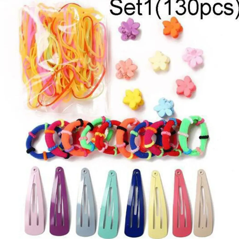 Детские цветные нейлоновые эластичные повязки для волос маленьких девочек Набор