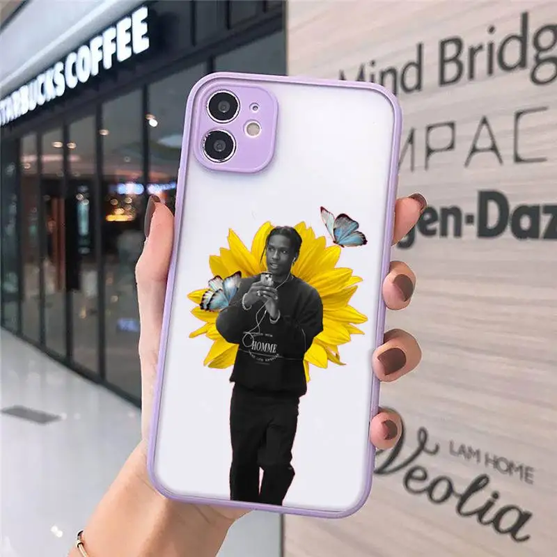 

ASAP Mob Asap Rocky Rapper Phone Case purple matte transparent For iPhone 7 8 x xs xr 11 12 pro plus max mini Clear Funda