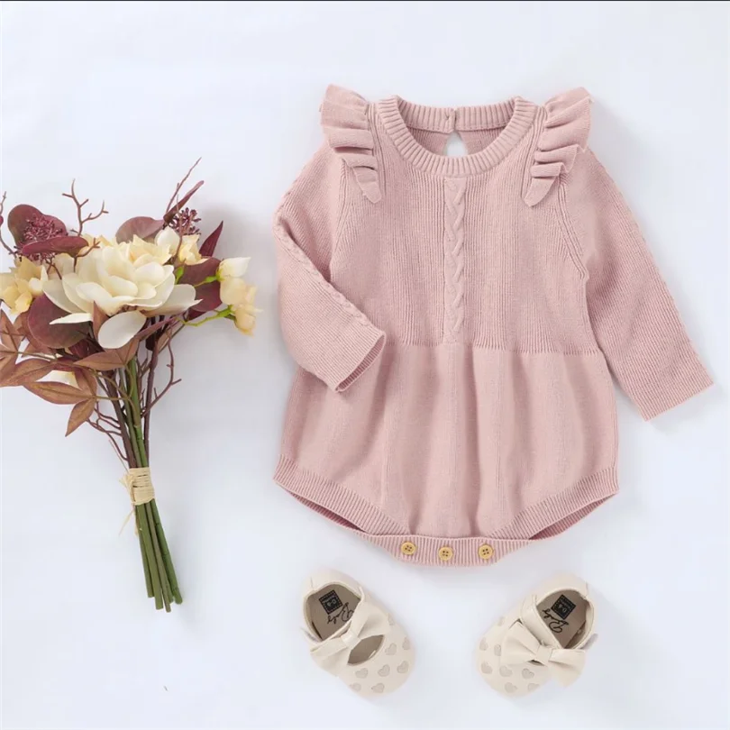 Вязаная детская одежда осенне-зимний комбинезон для новорожденных детский