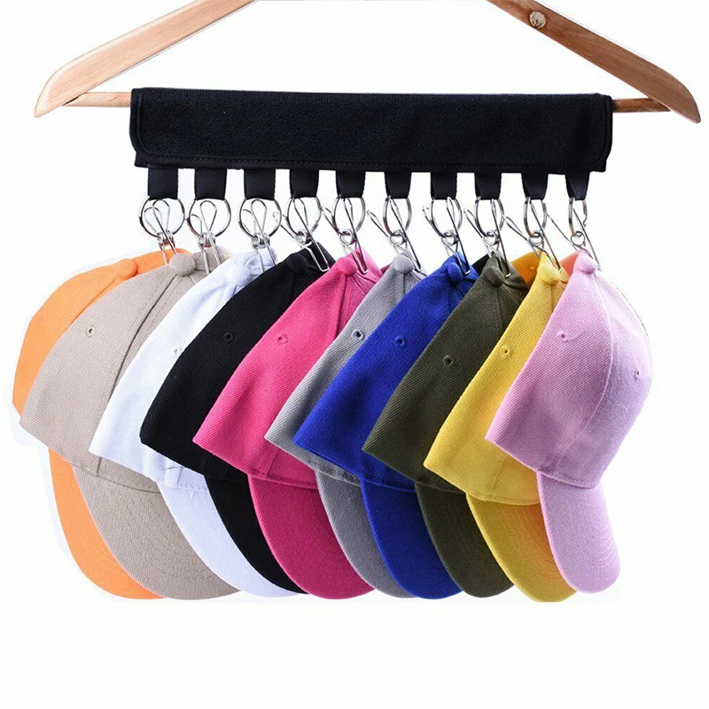 

Держатель для шляпы с зажимом из нетканого материала крючки с 10 зажимами из нержавеющей стали для бейсбольной кепки, дверной шкаф, подвесно...