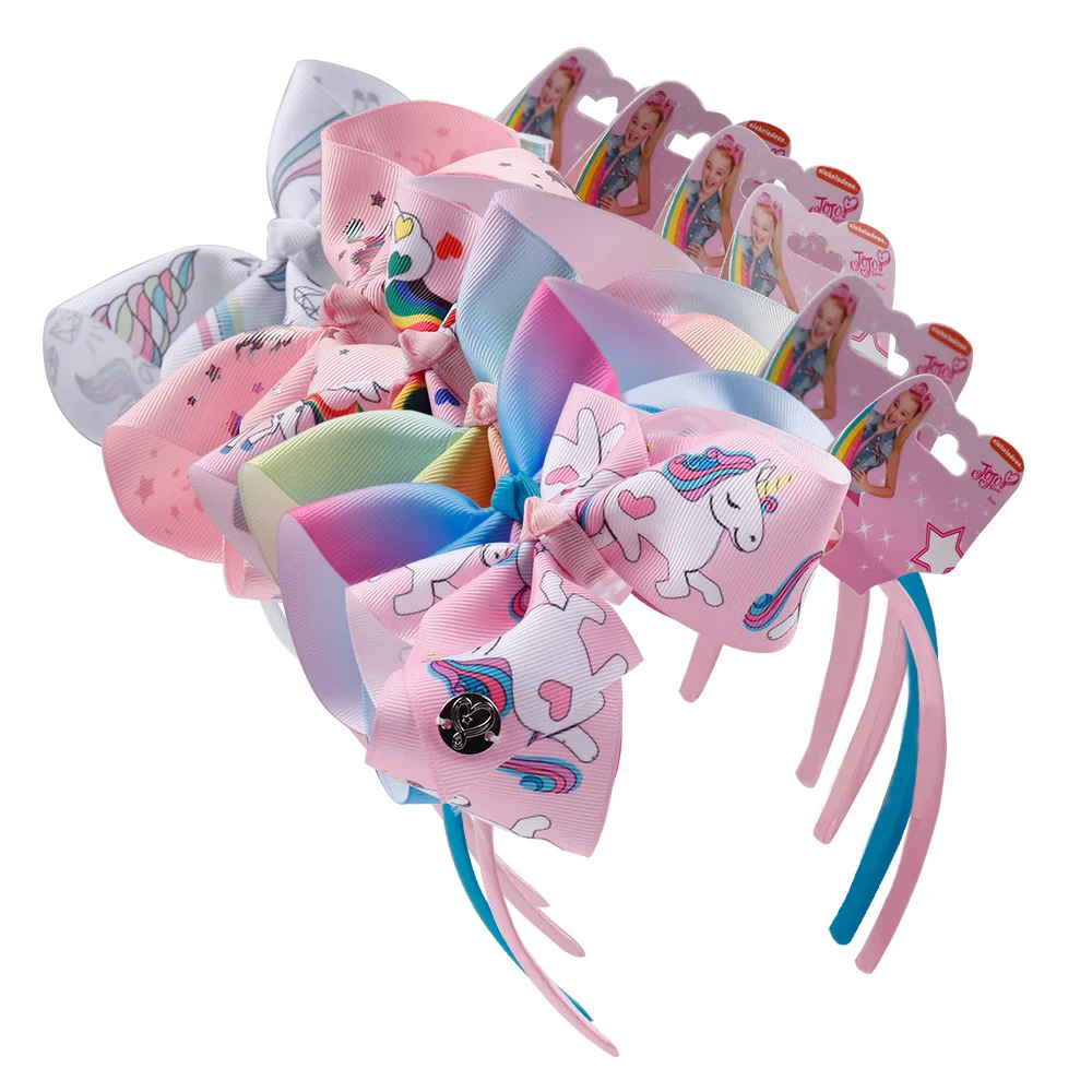 

Party Accessories JoJo Printed Gradient Hair Buckle Hairband Kids Unicorn Hair Accessories Headdress