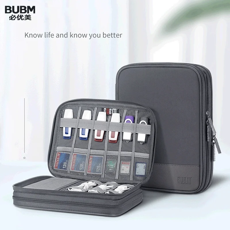 Сумка для хранения цифрового зарядного устройства BUBM USB органайзер кабеля данных