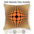 Наволочка для подушки Vasarely tribu5, наволочка для подушки, хлопчатобумажная льняная наволочка, поп-арт, поп, абстрактная, красная, оранжевая, Оптическая иллюзия