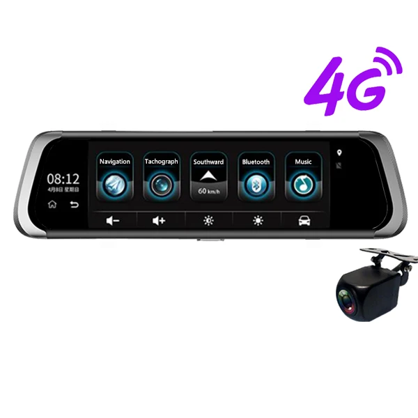 with 4G Jiluxing D06S 1" 4G Автомобильный видеорегистратор 1080P gps-навигация автомобильные камеры зеркало Android WIFI Bluetooth Две камеры видеорегистратор ночного видения - Название цвета: with 4G
