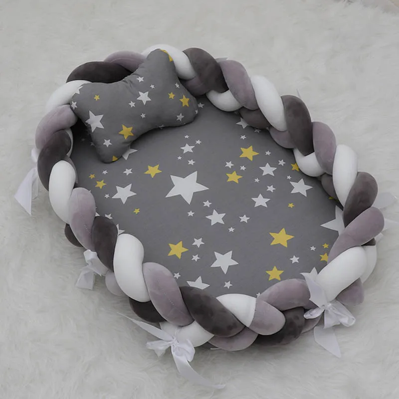 

Rushed New Arrival Portable Travel Nest Crib With Pillow Newborn Cradle Cot Bed For Baby Bassinet Playpen