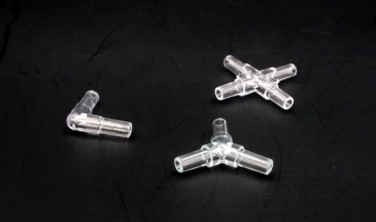 10pcs Transparent Oxygen Pump Tubing joint trachea Fitting Joiner Spliter Aquarium Fish Tank Airline Bend Cross Connector