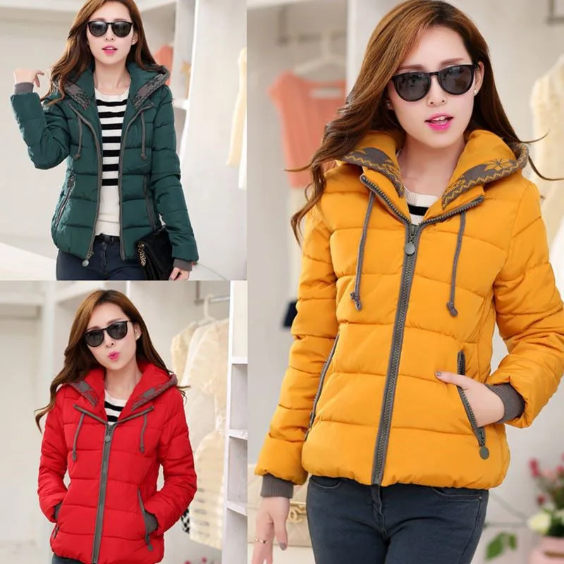 Короткая зимняя и осенняя куртка женская парка пуховое пальто 2019 теплая толстая