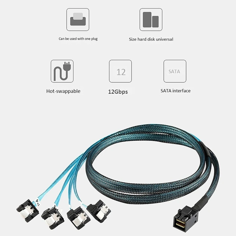 Mini SAS интерфейс HD 36P SFF 8643 SATA 7Pinx4 90 градусов разъем литья под давлением кабель