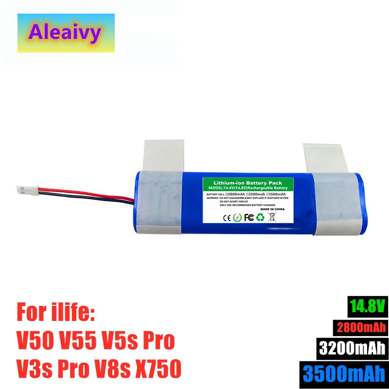 

100% происхождения 14,8 V 2800 мА/ч, 3500 мА/ч, 18650 Литий Батарея для ILIFE V3s Pro, V50, V5s Pro, V8s, X750 Аккумулятор для робота-пылесоса Батарея