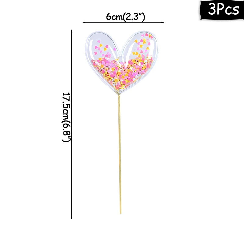 3pcs PVC topper-G WEIGAO 5 дюймов розовое золото воздушный шар "Конфетти" Торт Топперы день рождения торт Свадебные украшения мини-шар Топпер ремесла для дня рождения - Цвет: 3pcs PVC topper-G