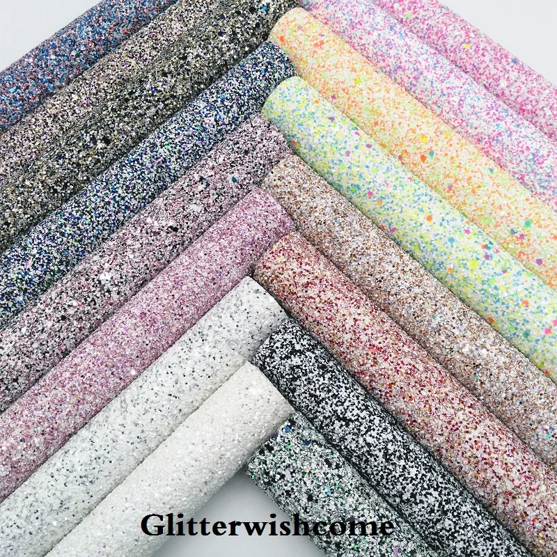 Ткань Glitterwishcome 21x29 см Размер A4 крупная кожаная ткань с блестками блестящая