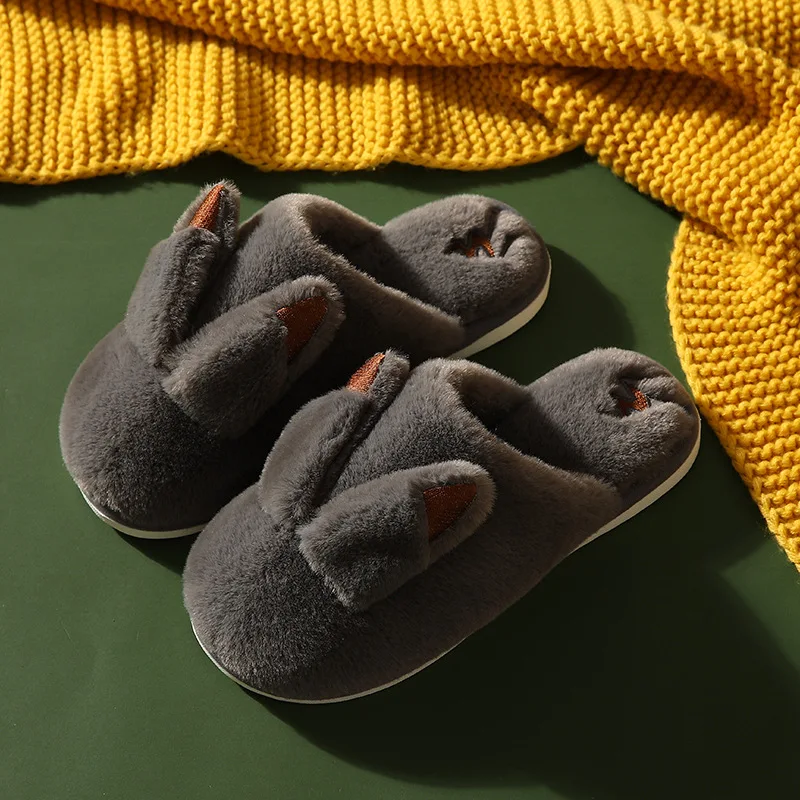 Suihyung/забавные плюшевые тапочки Женская и мужская домашняя обувь Зимние теплые